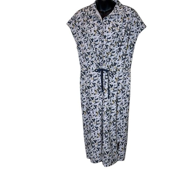 REI women’s purple floral sun up shirt dress drawstring midi athleisure gorpcore - Picture 1 of 8